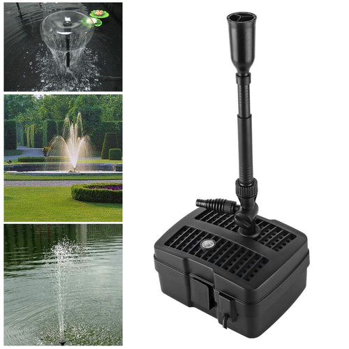 Teichpumpe 4-in-1 mit UV-Klärer 5W, Filter und Springbrunnen, 1000 l/h