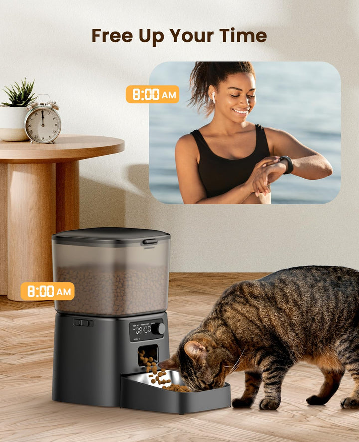 Futterautomat Katze 3.5L Trockenfutter, LCD, 1-6 Mahlzeiten täglich - Bild 5