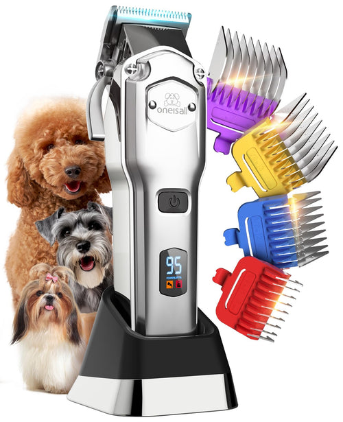 Hundeschermaschine leise kabellos 4 Metallkämme 4h Akku