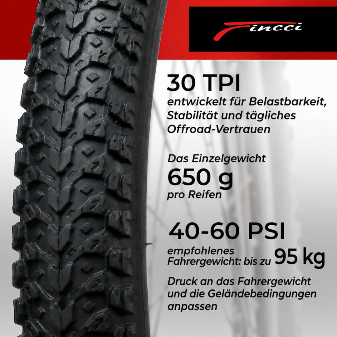 MTB Fahrradreifen 26 Zoll 26x2.125 Kevlar Faltreifen XC-Profil - Bild 5