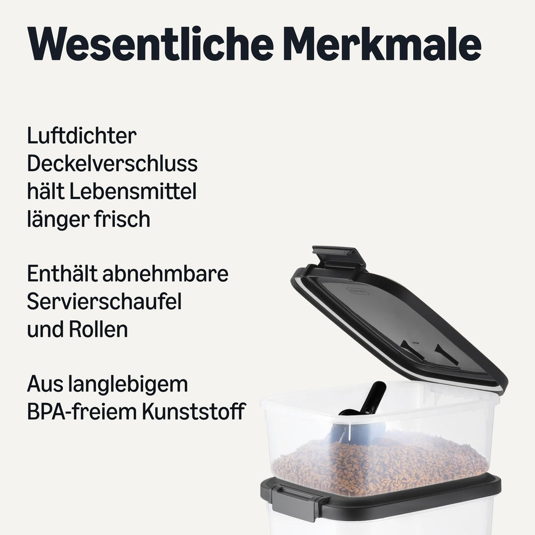Tierfutterbehälter 2er-Set BPA-frei 4,5 kg + 13,6 kg mit Rollen - Bild 2
