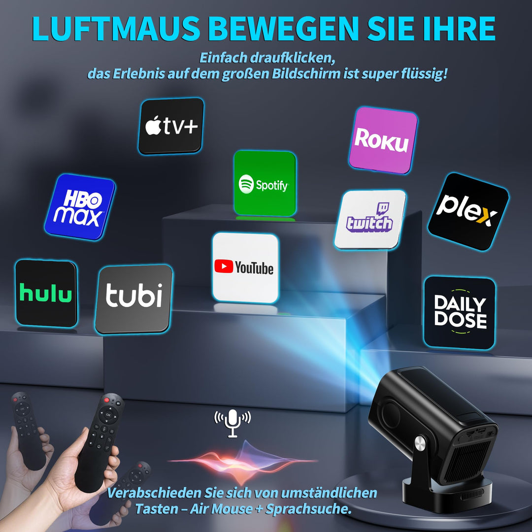 Mini Beamer 4K 1080P WiFi 6 Bluetooth 5.4 mit Autofokus 270° drehbar - Bild 8