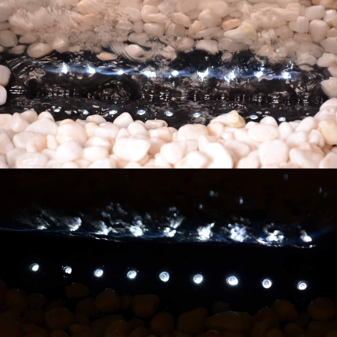 Wasserwand Edelstahl S-Form mit LED-Beleuchtung 110 cm Garten Terrasse - Bild 7