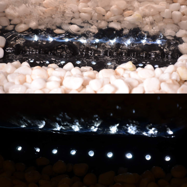 Wasserwand Edelstahl S-Form mit LED-Beleuchtung 110 cm Garten Terrasse - Bild 7