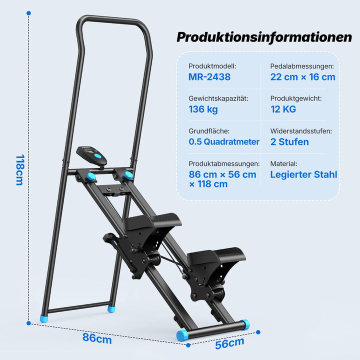 Stair Stepper Heimtrainer Vertikal mit LCD-Monitor und Lenker - Bild 7