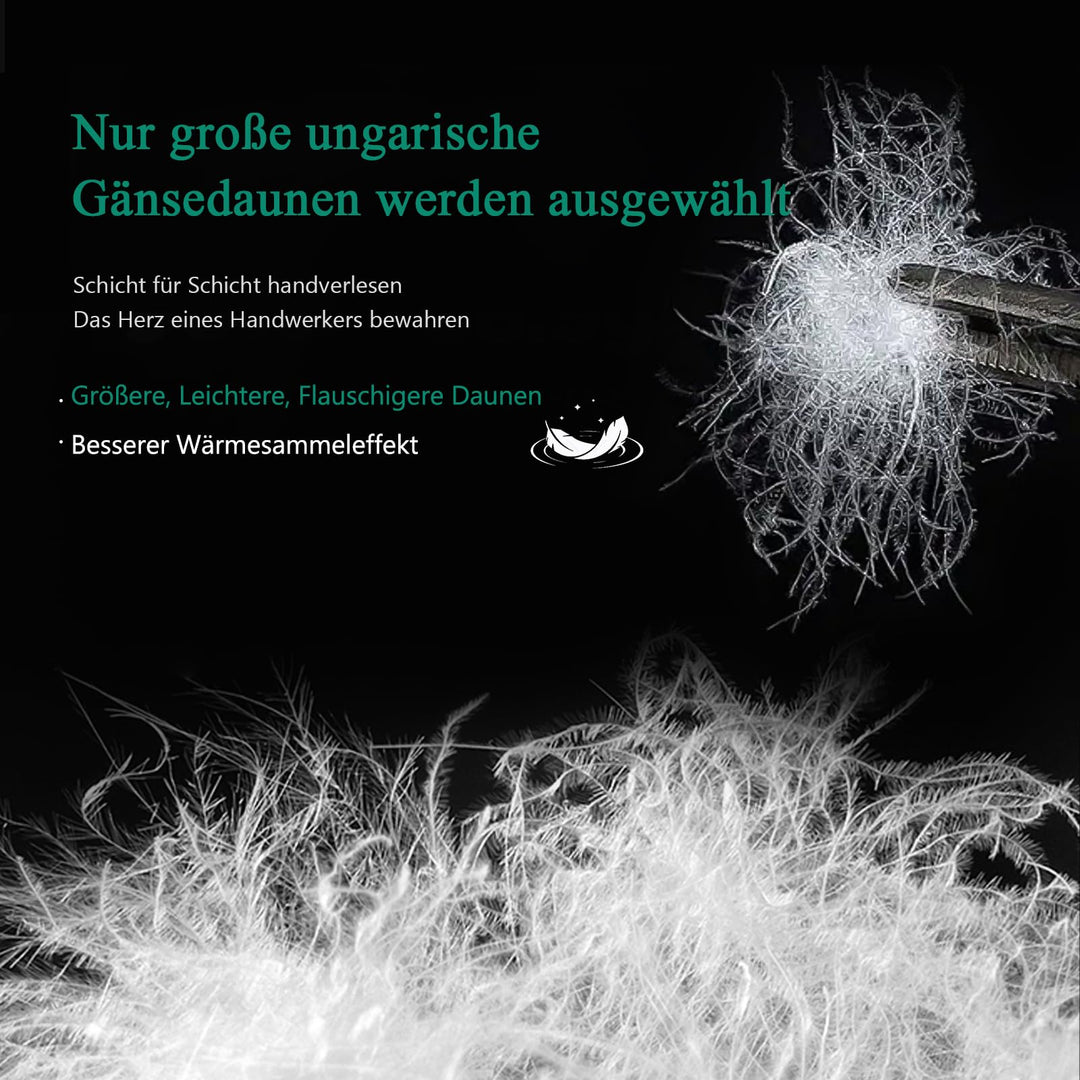 Ganzjahres-Daunendecke 200x200 Gänsedaunen RDS-zertifiziert Baumwolle - Bild 3