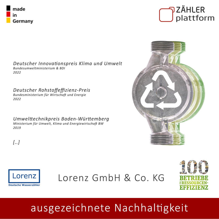 Wasserzähler Garten 3/4 Zoll Messing geeicht BL 110 mm Kaltwasser - Bild 6