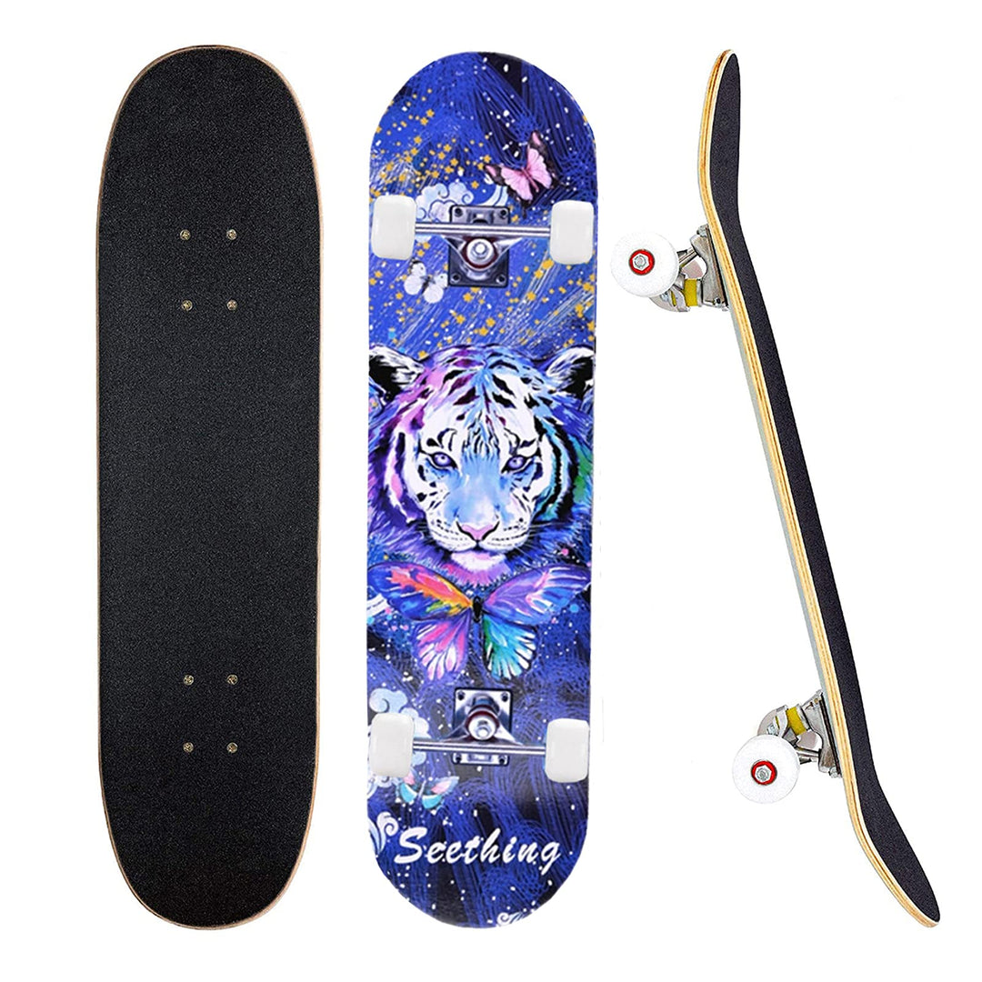 Skateboard 31x8 Zoll 7-lagiges Ahornholz komplett montiert für Anfänger