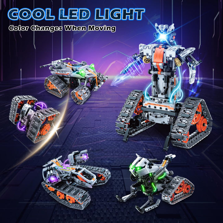 Roboter Bausatz 5-in-1 mit LED Licht und Fernsteuerung 604 Teile - Bild 2