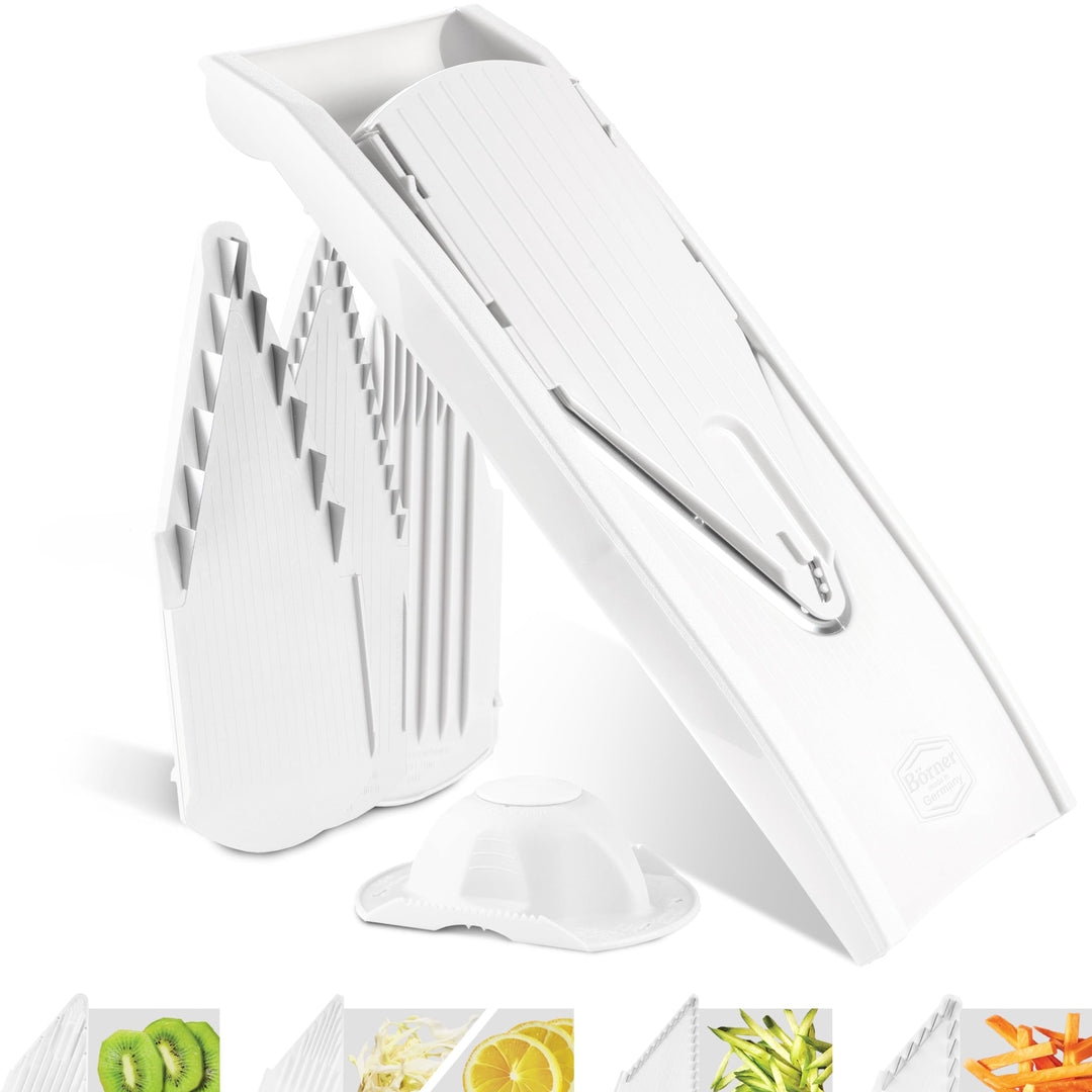 Gemüsehobel-Set mit 4 Einsätzen für Scheiben Streifen Würfel