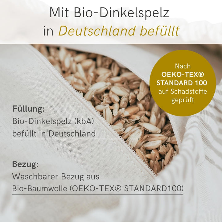Yogabolster Dinkelspelz 64x24 cm für Yin und Restorative Yoga - Bild 3