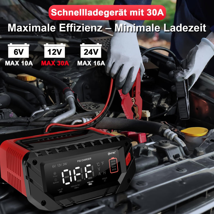 Batterieladegerät KFZ 6V/12V/24V 30A für Lithium und Blei-Säure - Bild 2