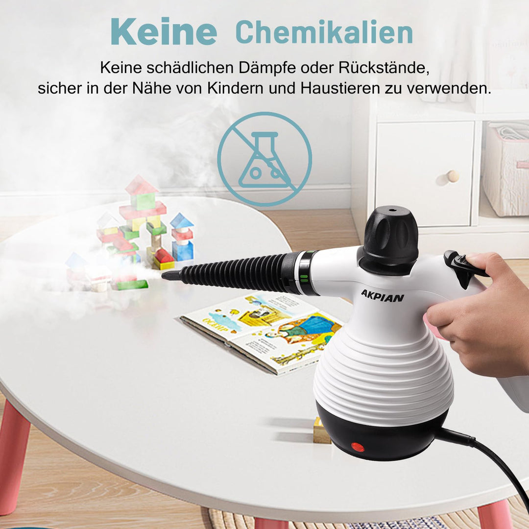 Handdampfreiniger 1050W chemiefreie Reinigung 10-tlg. Zubehörset - Bild 3
