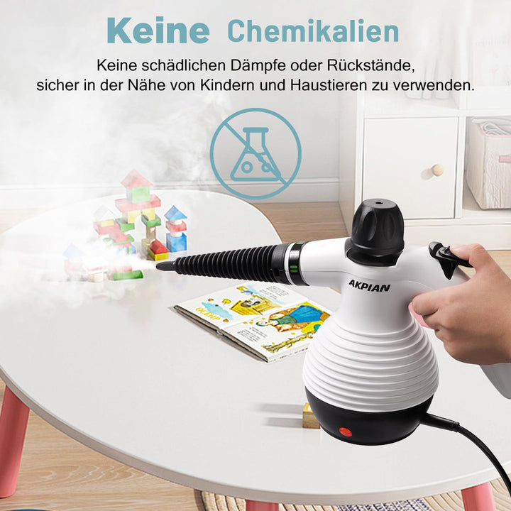 Handdampfreiniger 1050W chemiefreie Reinigung 10-tlg. Zubehörset - Bild 3