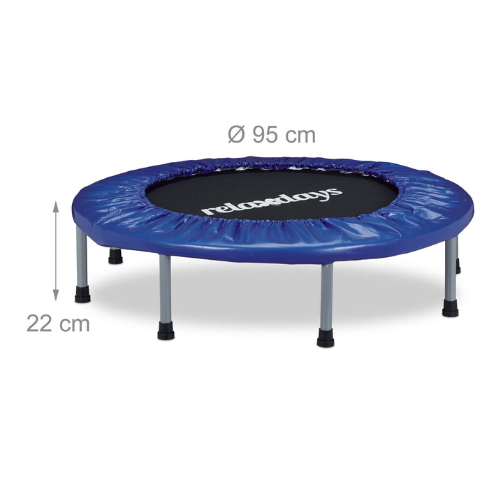 Fitness-Trampolin faltbar Indoor 95 cm, bis 100 kg, blau-schwarz - Bild 4