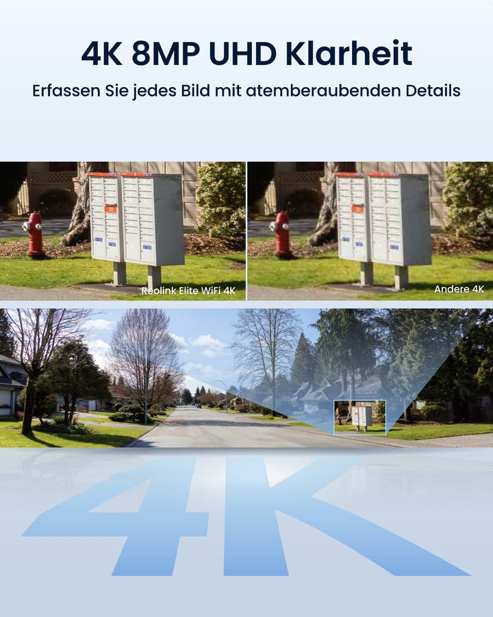 Überwachungskamera Aussen 4K 8MP 180° Panorama Wi-Fi 6 kabellos - Bild 3