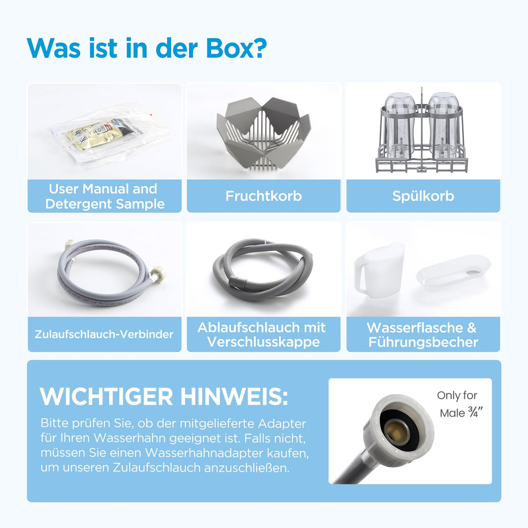 Mini Tischgeschirrspüler mit Wassertank 5L und Dampfreinigung - Bild 8