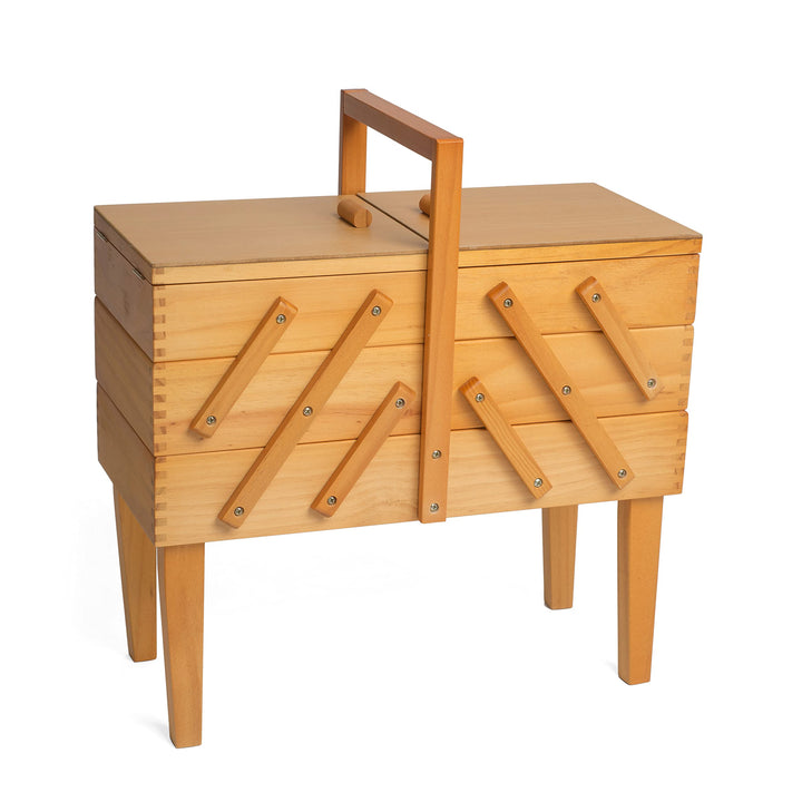 Nähkasten Holz 3 Ebenen mit Beinen für Nähzubehör - Bild 3