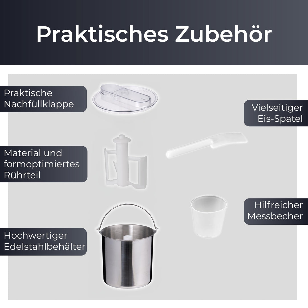 Eismaschine 3-in-1 Slush Frozen Yogurt Sorbet 1,5 L 150 W Schwarz - Bild 7