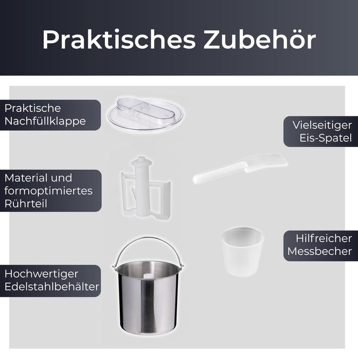 Eismaschine 3-in-1 Slush Frozen Yogurt Sorbet 1,5 L 150 W Schwarz - Bild 7