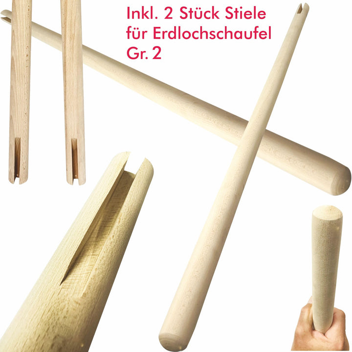 Erdlochschaufel Stahl 15-32 cm Gr.2 für Pfostenlöcher mit 2 Hartholzstielen - Bild 8