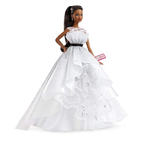 Sammlerpuppe 60. Jubiläum Ballkleid Silber-Glitzer Black Label