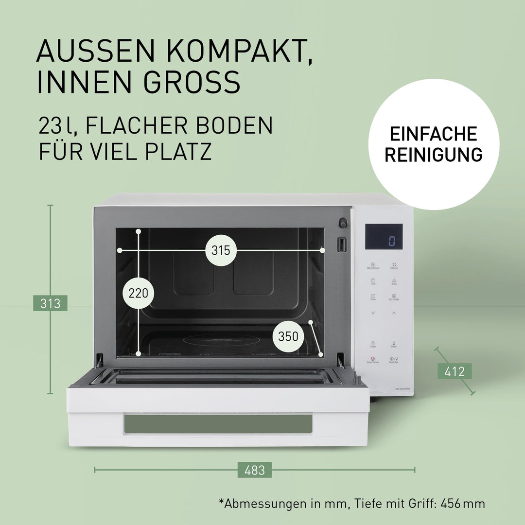 Kombi-Mikrowelle mit Grill 23 l Inverter-Technologie Flachbett weiss - Bild 5