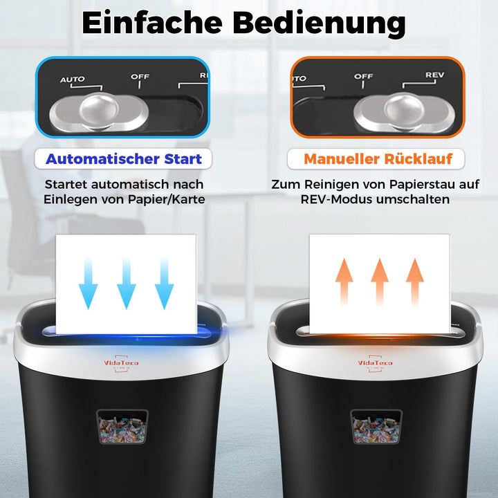 Aktenvernichter Kreuzschnitt 10 Blatt 15L für Home Office - Bild 5