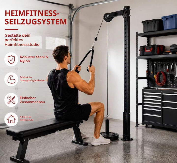 Kabelzug Pulley System Heimtraining mit Trizepsseil und Unterarmtrainer - Bild 5