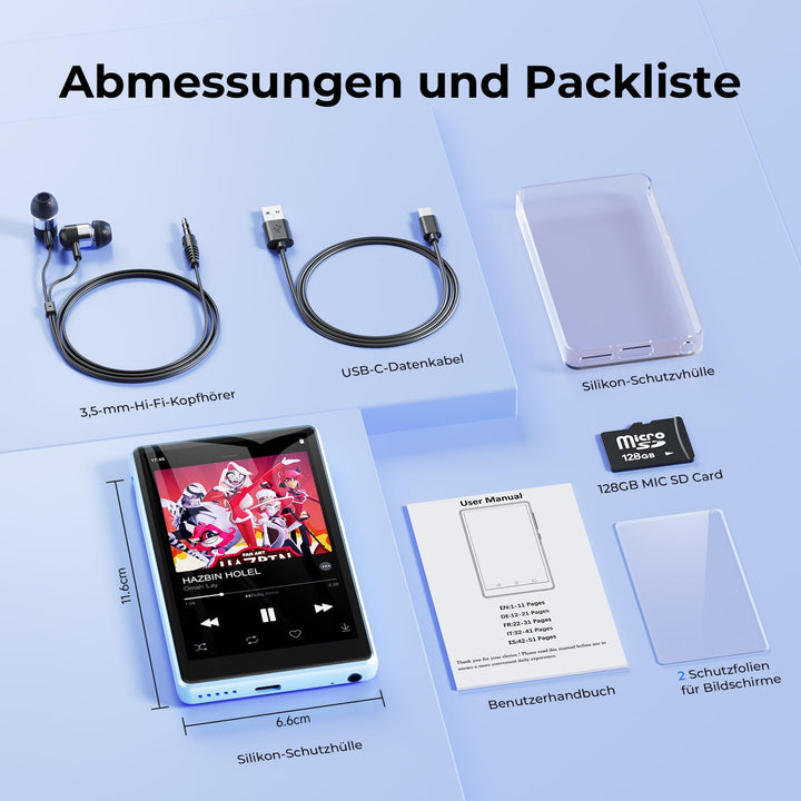MP3 Player mit Spotify, WiFi &amp; Bluetooth 4.5 Zoll Touchscreen 96 GB - Bild 8
