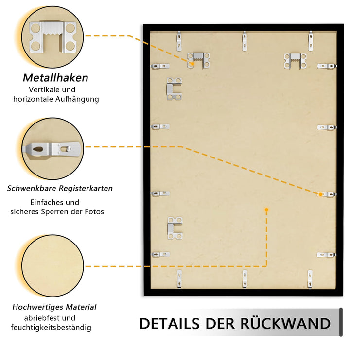 Bilderrahmen A1 Schwarz MDF mit Plexiglas 3er Set - Bild 7