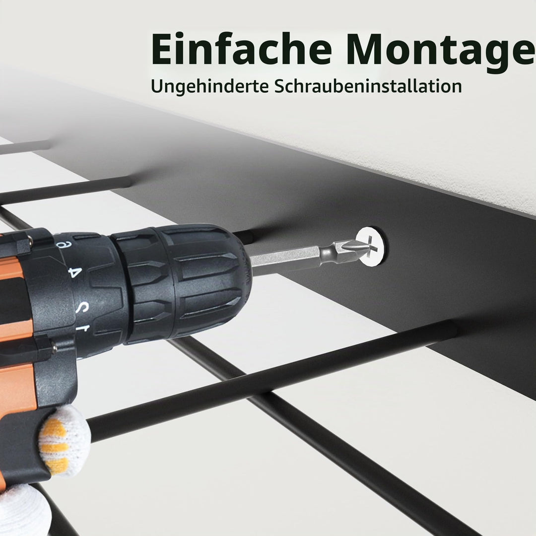 Wandregal Küche Doppel-Pfannenhalter 75cm matt schwarz 12 Haken - Bild 7