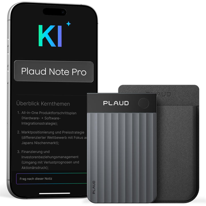 KI-Diktiergerät mit AMOLED-Display 5 Mikrofone Transkription 112 Sprachen