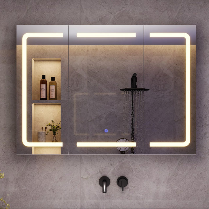 Spiegelschrank Bad LED 3 Farbtemperaturen mit Steckdose 60×80 cm - Bild 9