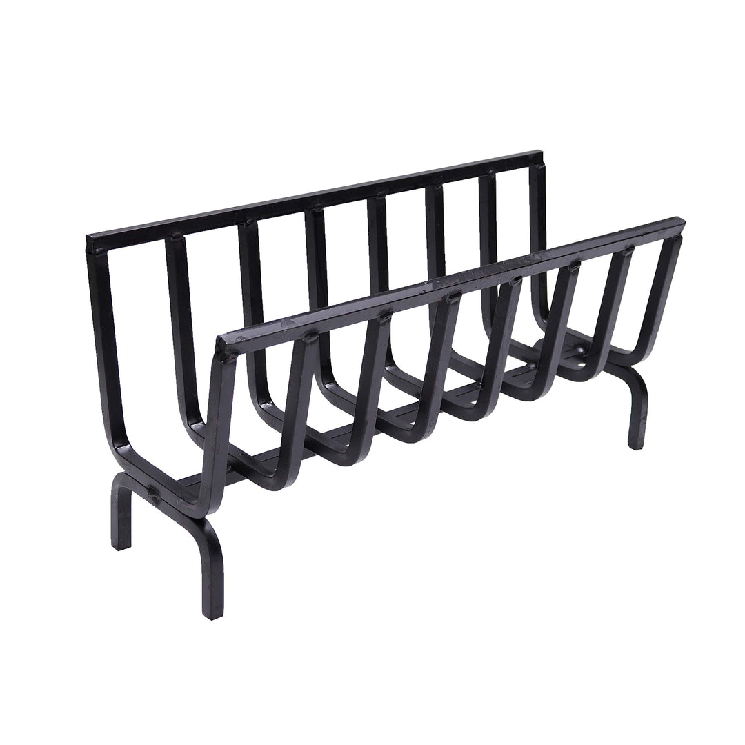 Holzregal Eisen für Kamin und Grill 56x20x28 cm schwarz