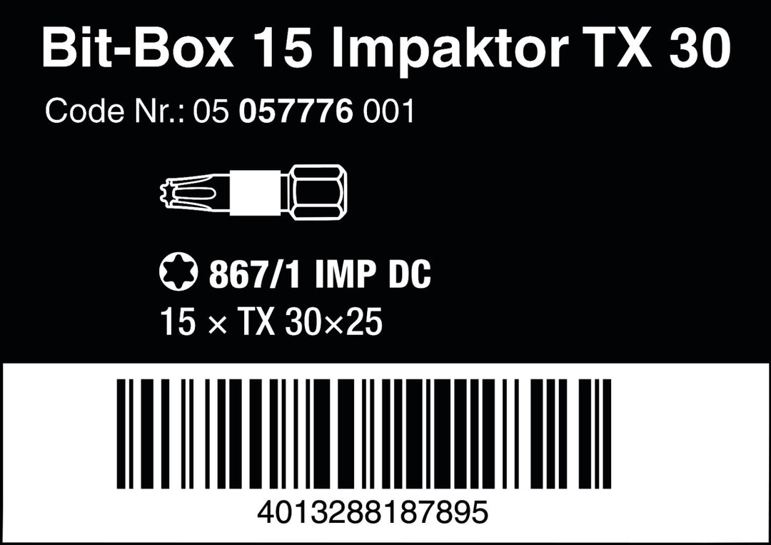 Bit-Set TX30 Impaktor 15-teilig für Schlagschrauber, 1/4" - Bild 2