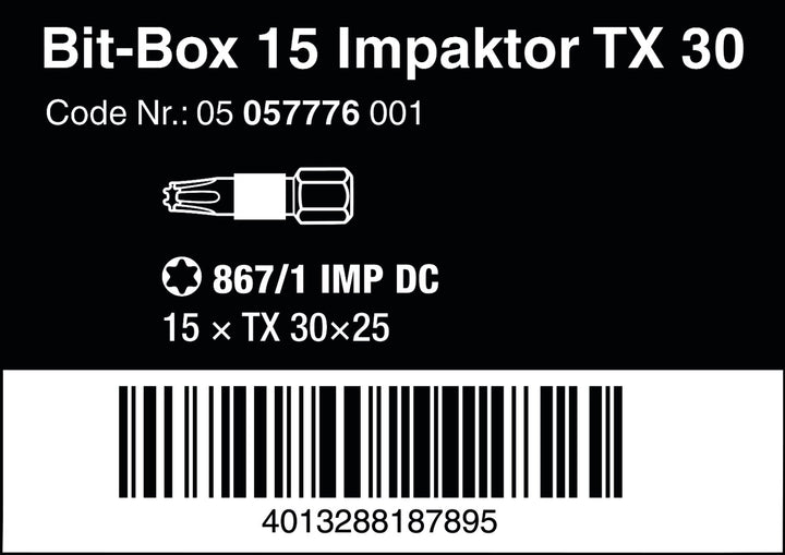 Bit-Set TX30 Impaktor 15-teilig für Schlagschrauber, 1/4" - Bild 2