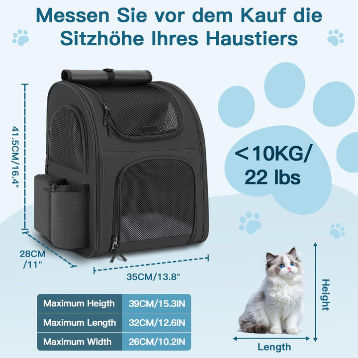 Haustier-Rucksack Oxford bis 10 kg für Hund und Katze - Bild 3