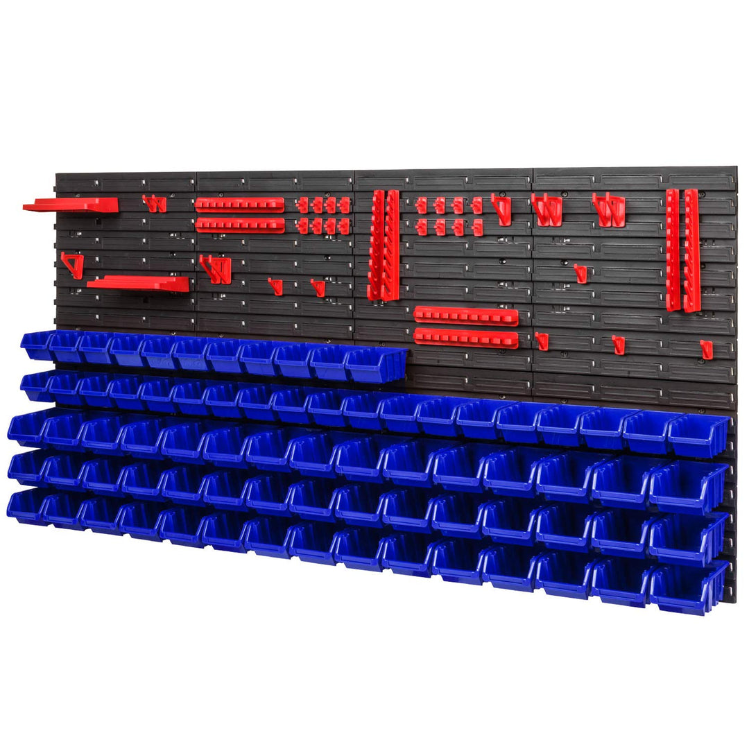 Wandregal Werkstatt Polypropylen 1544x780mm mit 75 Boxen und 38 Haltern - Bild 2