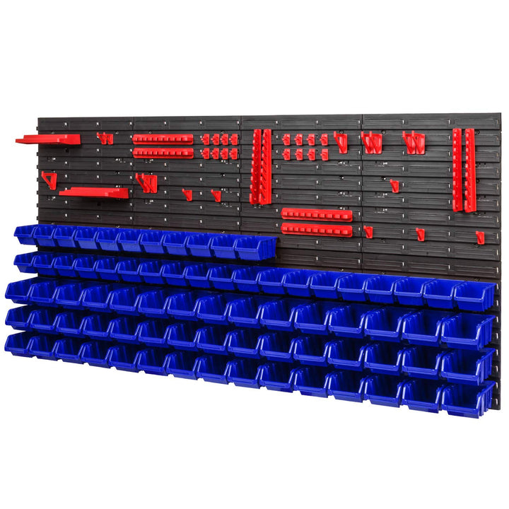 Wandregal Werkstatt Polypropylen 1544x780mm mit 75 Boxen und 38 Haltern - Bild 2