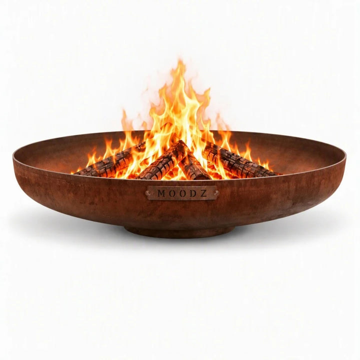 Feuerschale Cortenstahl Ø 100 cm mit Ringfuss für Garten