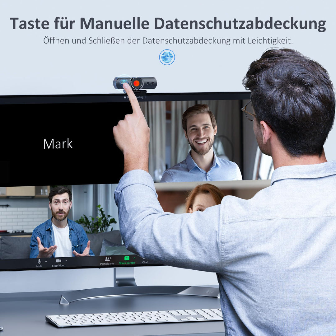 Webcam 1080p Full HD mit Windows Hello und Sichtschutzabdeckung - Bild 4