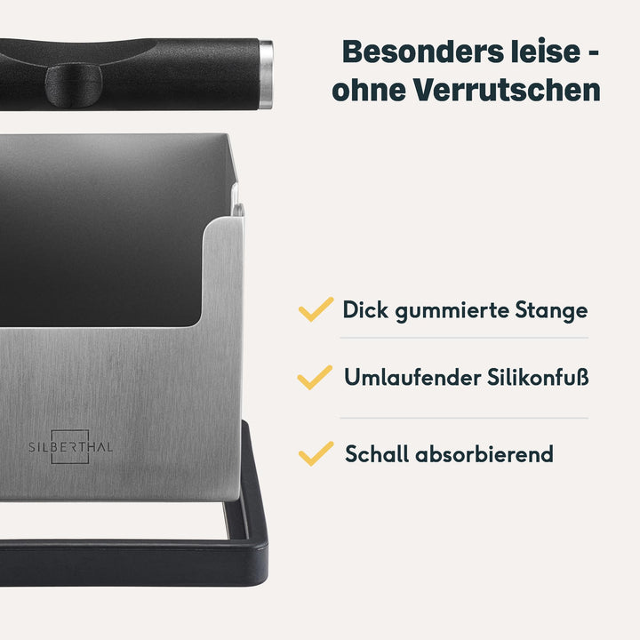 Abklopfbehälter Siebträger Edelstahl mit Tamperstation 3-teilig - Bild 3