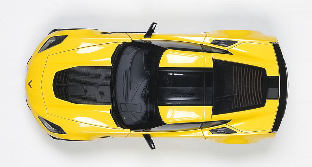 Modellauto Chevrolet Corvette C7 Z06 C7R 2015 Metall 1:18 gelb/schwarz - Bild 9