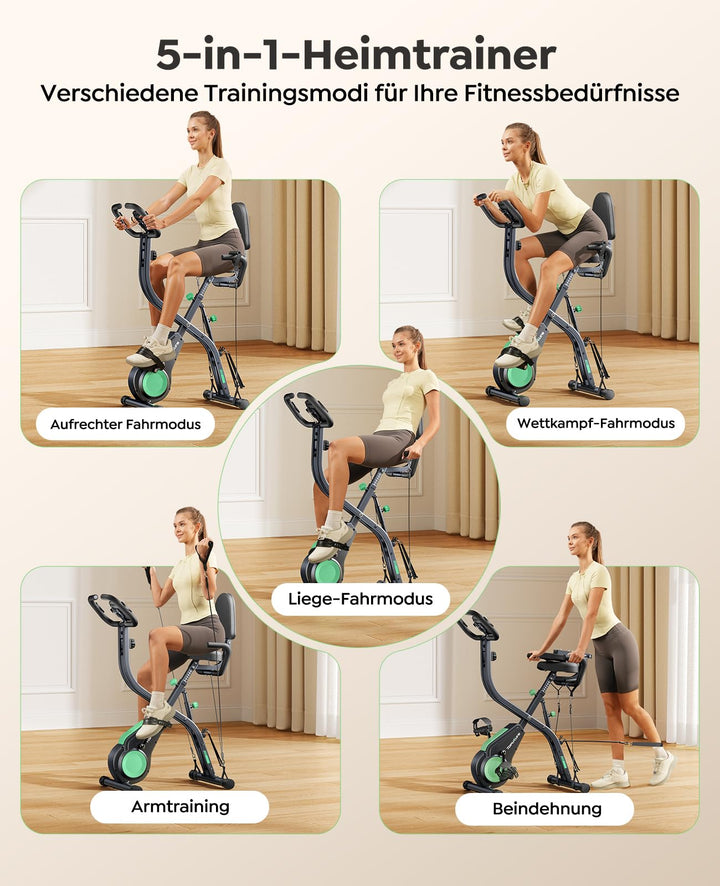 Ergometer klappbar 5-in-1 mit App 16 Stufen bis 140 kg - Bild 2