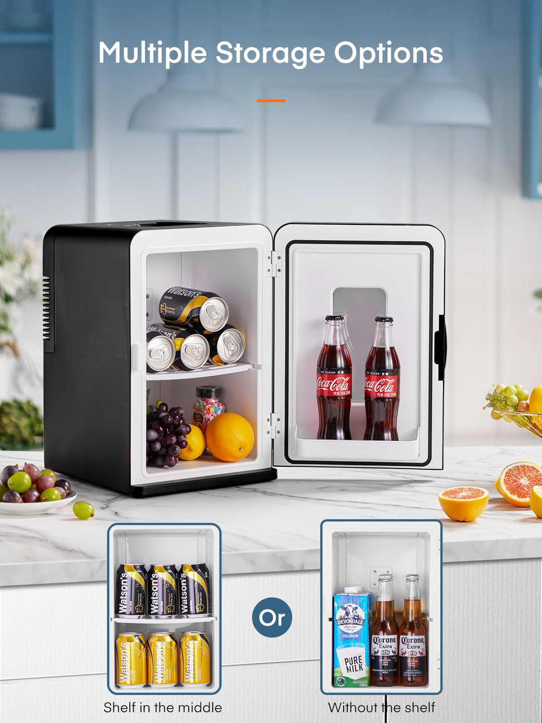 Mini Kühlschrank 15L mit Kühl- und Heizfunktion, ECO-Modus, Schwarz - Bild 2