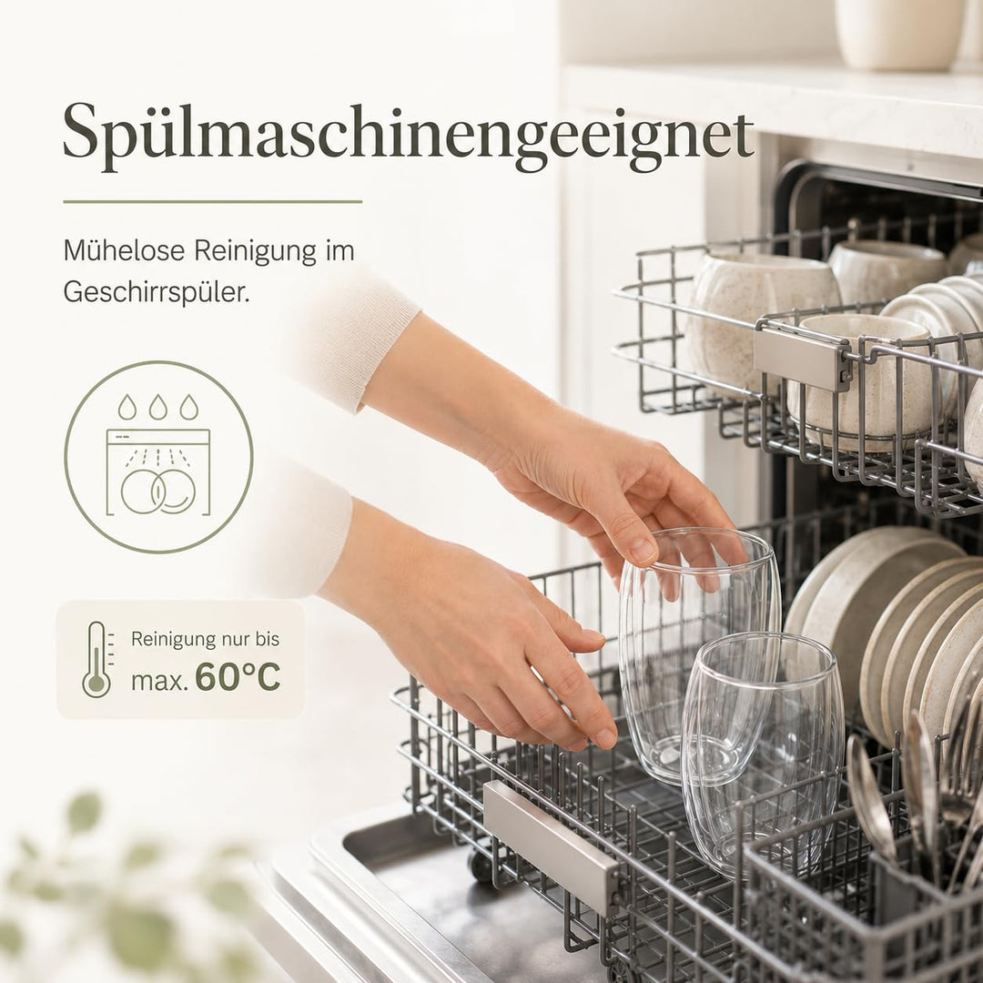 Doppelwandige Kaffeegläser Borosilikatglas 6er Set 450ml Thermogläser - Bild 6