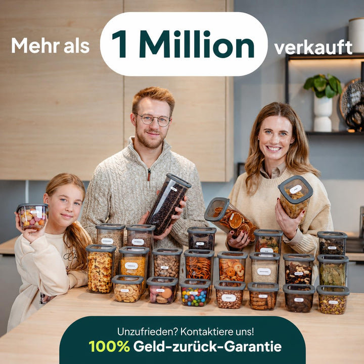 Vorratsdosen luftdicht 24er-Set Kunststoff für Küche und Speisekammer - Bild 6