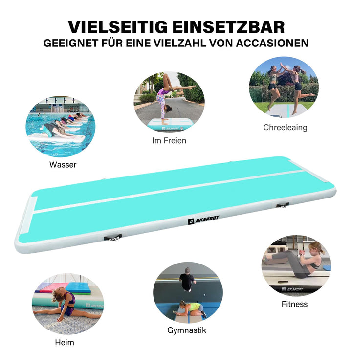 Aufblasbare Turnmatte 3–6m Gymnastikmatte 10/20cm hoch mit Pumpe - Bild 6