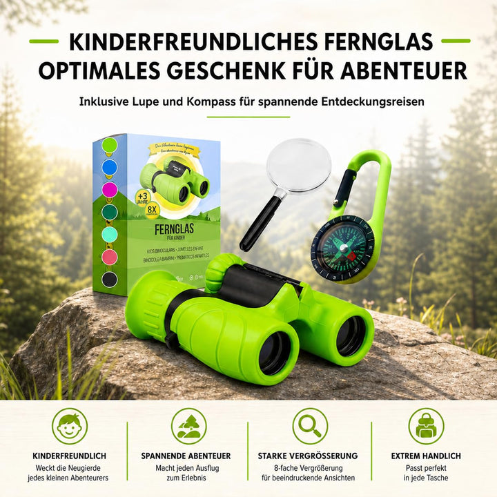 Kinder-Fernglas 8x21 mit Lupe und Kompass grün 3-12 Jahre - Bild 8
